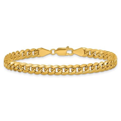 14K Yellow Gold 5.25 mm Polished Chain Bracelet alternate angle