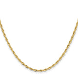 14K Yellow Gold 2.5 mm Rope Chain Necklace, Polished