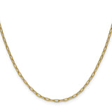 14K Yellow Gold 2.2 mm Paperclip Chain Necklace, Polished