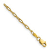 14K Yellow Gold 2.2 mm Paperclip Chain Anklet, Polished shown for scale