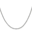 14K White Gold 2.2 mm Paperclip Chain Necklace, Polished