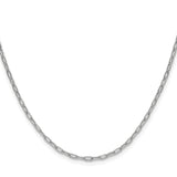 14K White Gold 2.2 mm Paperclip Chain Necklace, Polished