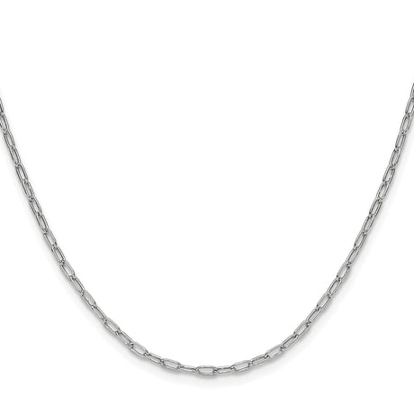 14K White Gold 2.2 mm Paperclip Chain Necklace, Polished