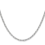 14K White Gold 2.97 mm Paperclip Chain Necklace, Polished