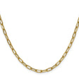 14K Yellow Gold 3.68 mm Paperclip Chain Necklace, Polished