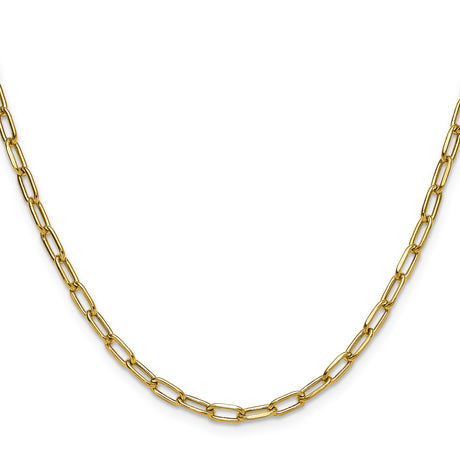 14K Yellow Gold 3.68 mm Paperclip Chain Necklace, Polished