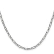 14K White Gold 3.68 mm Paperclip Chain Necklace, Polished