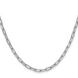 14K White Gold 3.68 mm Paperclip Chain Necklace, Polished