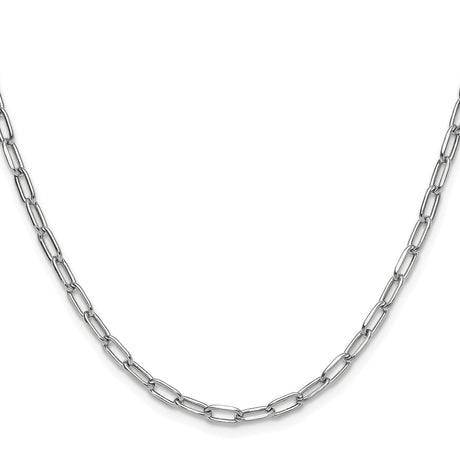 14K White Gold 3.68 mm Paperclip Chain Necklace, Polished