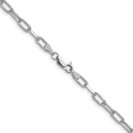 14K White Gold 3.68 mm Paperclip Chain Bracelet, Polished
