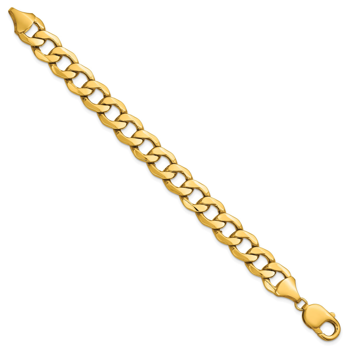 14K Yellow Gold 11.2 mm Curb Chain Bracelet, Polished