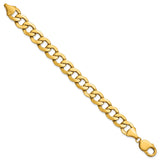 14K Yellow Gold 11.2 mm Curb Chain Bracelet, Polished