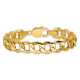 14K Yellow Gold 11.2 mm Curb Chain Bracelet, Polished alternate angle