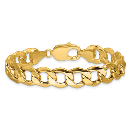 14K Yellow Gold 11.2 mm Curb Chain Bracelet, Polished alternate angle