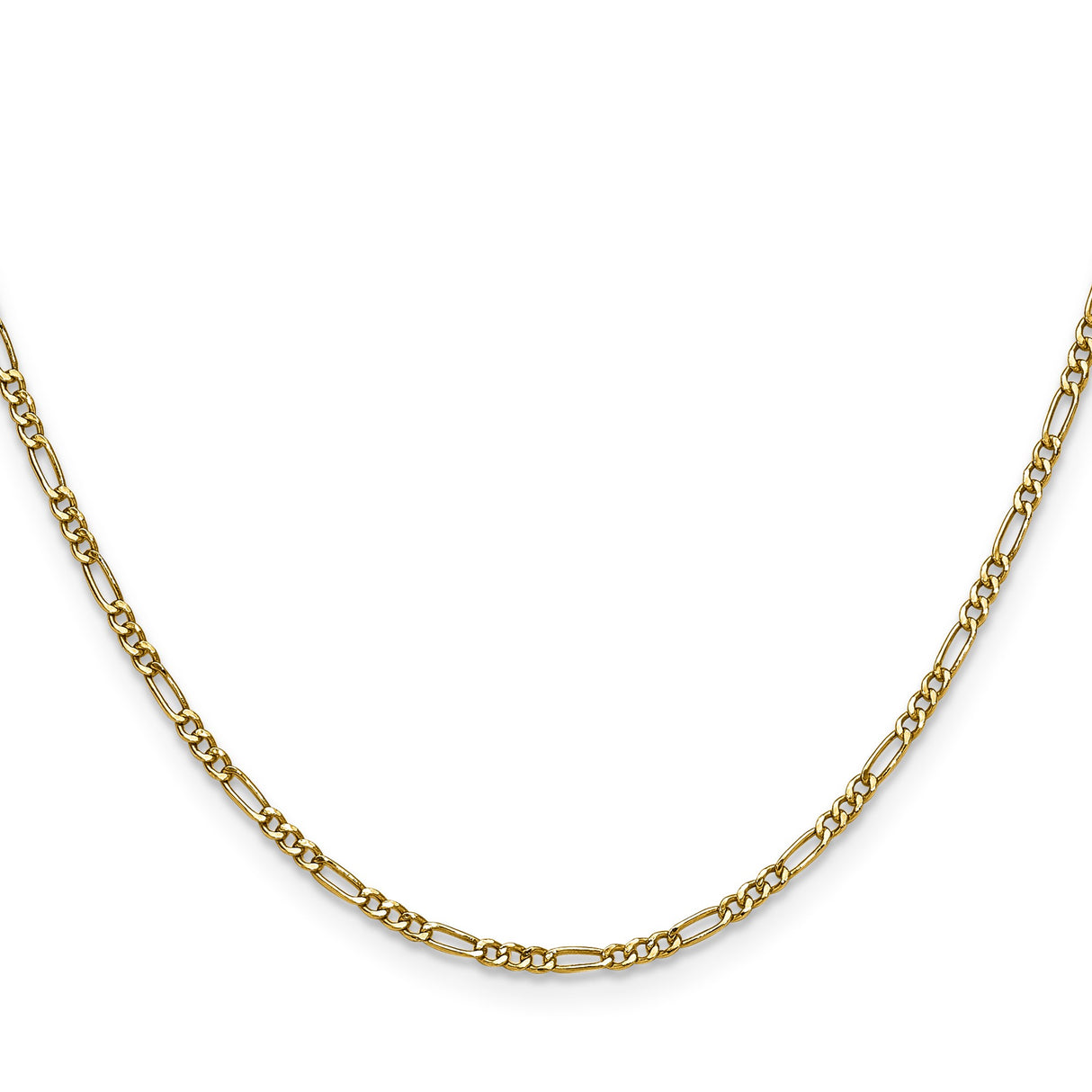 14K Yellow Gold 1.9 mm Figaro Chain Necklace, Polished