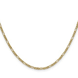 14K Yellow Gold 1.9 mm Figaro Chain Necklace, Polished