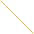 14K Yellow Gold 1.9 mm Figaro Chain Anklet, Polished