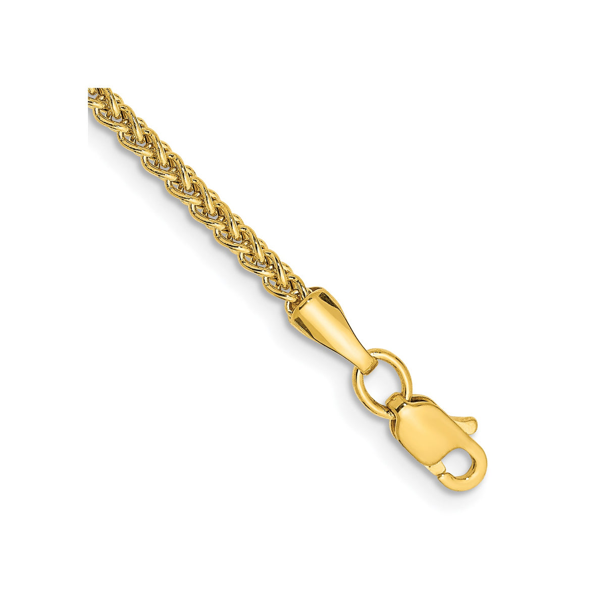 14K Yellow Gold 2 mm Polished Chain Anklet