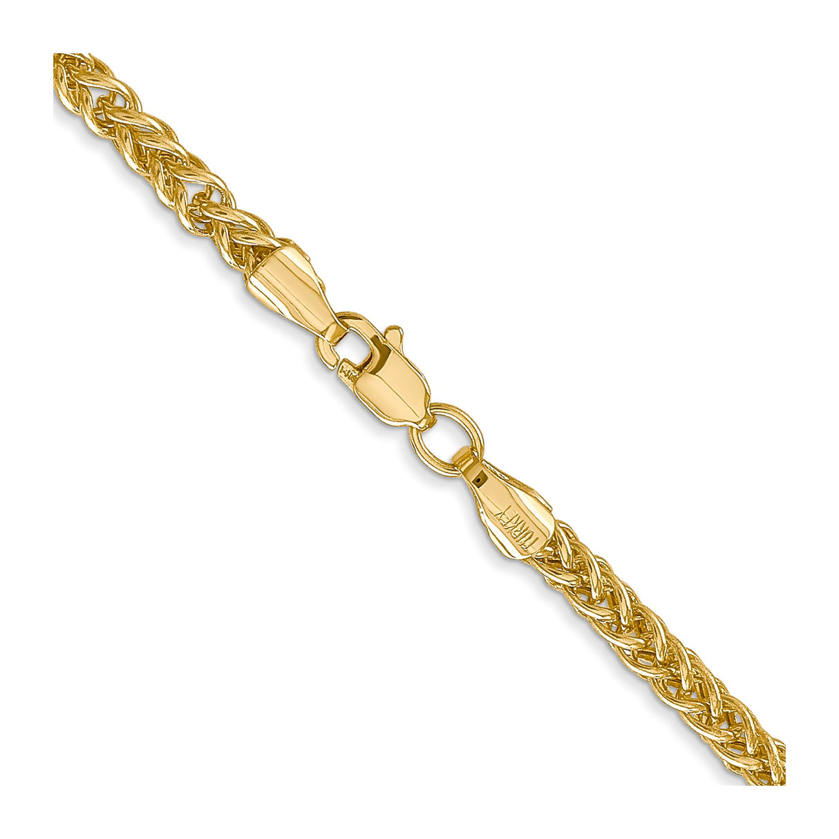 14K Yellow Gold 2.6 mm Polished Chain Necklace alternate angle