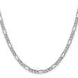14K White Gold 4.4 mm Figaro Chain Necklace, Polished