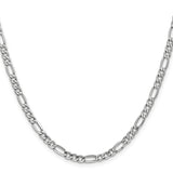 14K White Gold 4.4 mm Figaro Chain Necklace, Polished