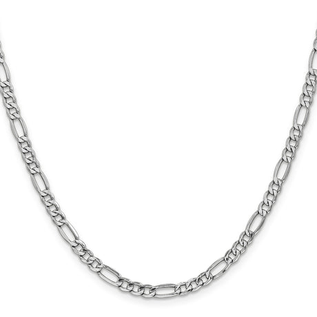14K White Gold 4.4 mm Figaro Chain Necklace, Polished