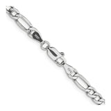 14K White Gold 4.4 mm Figaro Chain Necklace, Polished alternate angle