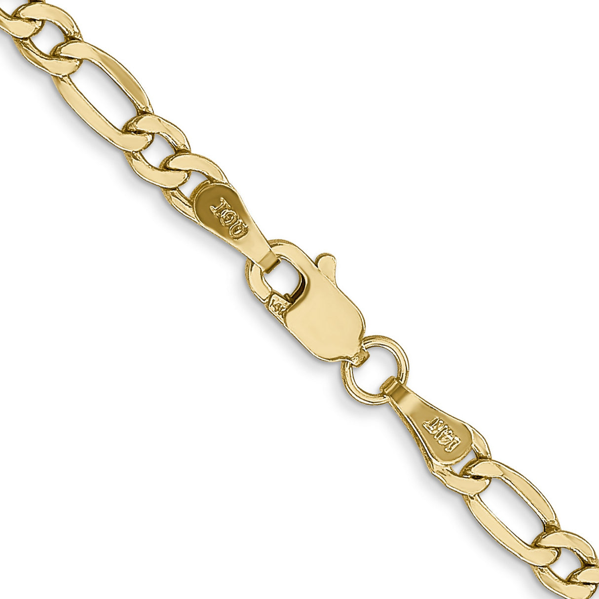 14K Yellow Gold 3.5 mm Figaro Chain Necklace, Polished alternate angle