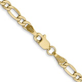 14K Yellow Gold 3.5 mm Figaro Chain Necklace, Polished alternate angle