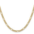 14K Yellow Gold 4.2 mm Figaro Chain Necklace, Polished