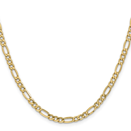 14K Yellow Gold 4.2 mm Figaro Chain Necklace, Polished
