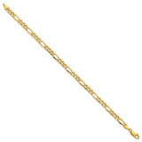 14K Yellow Gold 4.2 mm Figaro Chain Bracelet, Polished