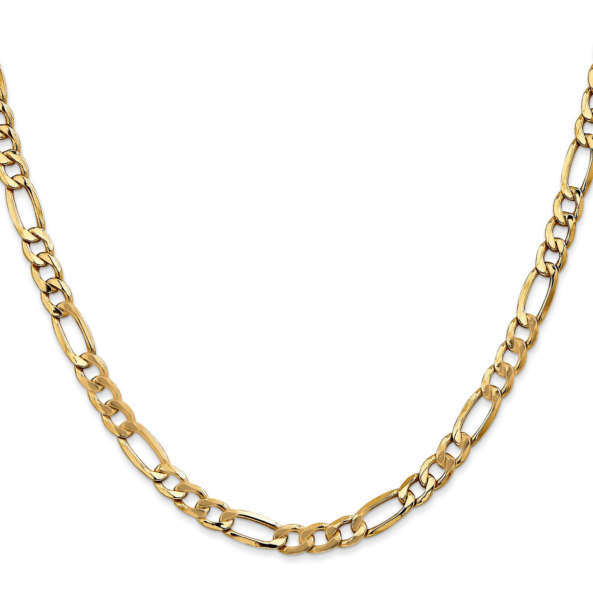 14K Yellow Gold 5.75 mm Figaro Chain Necklace, Polished
