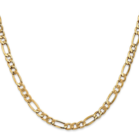 14K Yellow Gold 5.75 mm Figaro Chain Necklace, Polished