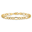 14K Yellow Gold 5.75 mm Figaro Chain Anklet, Polished