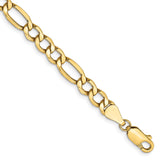 14K Yellow Gold 5.75 mm Figaro Chain Anklet, Polished alternate angle