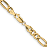 14K Yellow Gold 6.25 mm Figaro Chain Necklace, Polished alternate angle