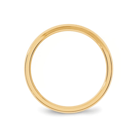 14k Yellow Gold Beveled Edge, Comfort Fit wedding band ring alternate angle