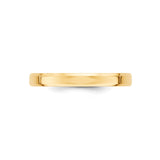 14k Yellow Gold Beveled Edge, Comfort Fit wedding band ring detail view