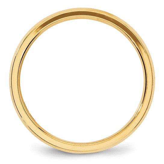 Solid 14K Yellow Gold Beveled Edge Comfort Fit Wedding Band, 4 mm