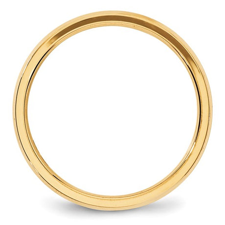 Solid 14K Yellow Gold Beveled Edge Comfort Fit Wedding Band, 4 mm