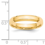 Solid 14K Yellow Gold Beveled Edge Comfort Fit Wedding Band, 4 mm