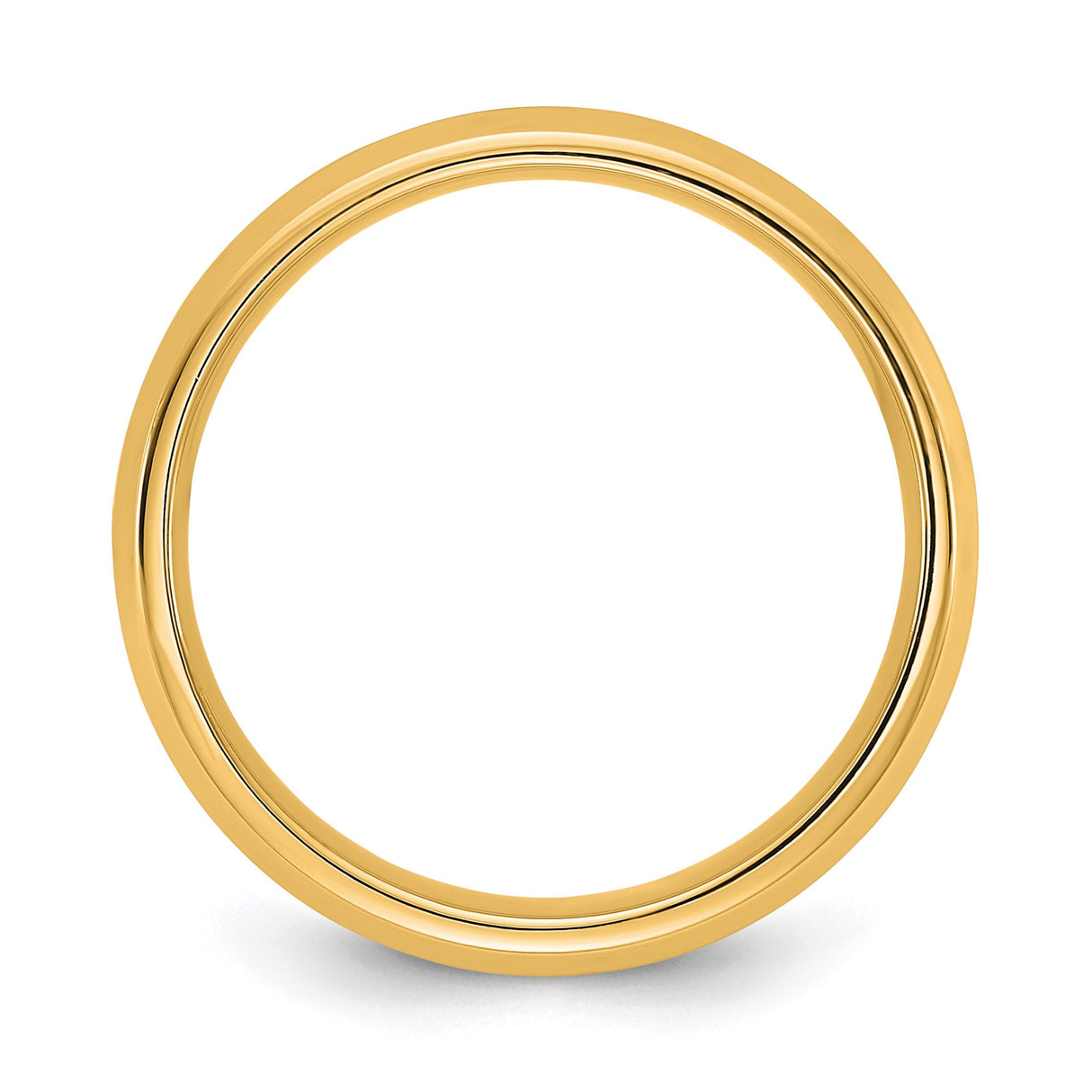 10k Yellow Gold Beveled Edge, Comfort Fit wedding band ring alternate angle