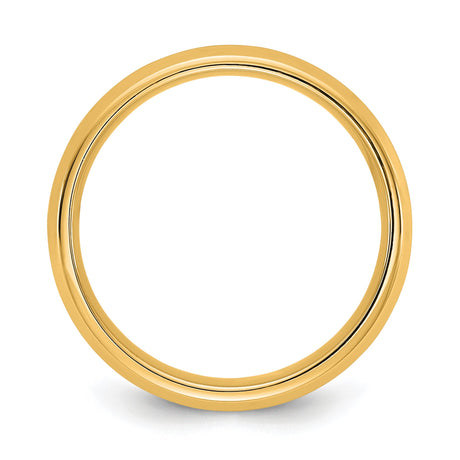 14k Yellow Gold Beveled Edge, Comfort Fit wedding band ring alternate angle