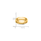 14k Yellow Gold Beveled Edge, Comfort Fit wedding band ring shown for scale