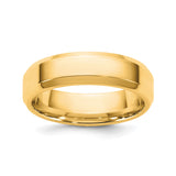 10k Yellow Gold Beveled Edge, Comfort Fit wedding band ring