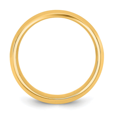10k Yellow Gold Beveled Edge, Comfort Fit wedding band ring alternate angle