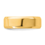 14k Yellow Gold Beveled Edge, Comfort Fit wedding band ring detail view