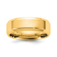 14k Yellow Gold Beveled Edge, Comfort Fit wedding band ring