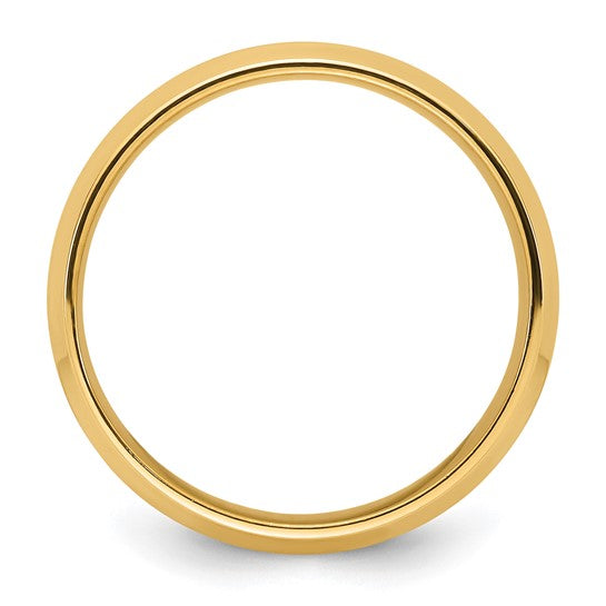 14K Yellow Gold Beveled Edge Comfort Fit Wedding Band 7mm With High Polish Finish